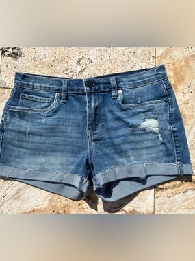 Blank NYC Distressed Blue Denim Cutoff Shorts